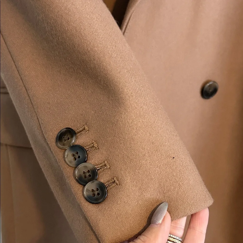Aritzia Wilfred Symphony Camel Double-Breasted wool cashmere Coat - Picture 4 of 11